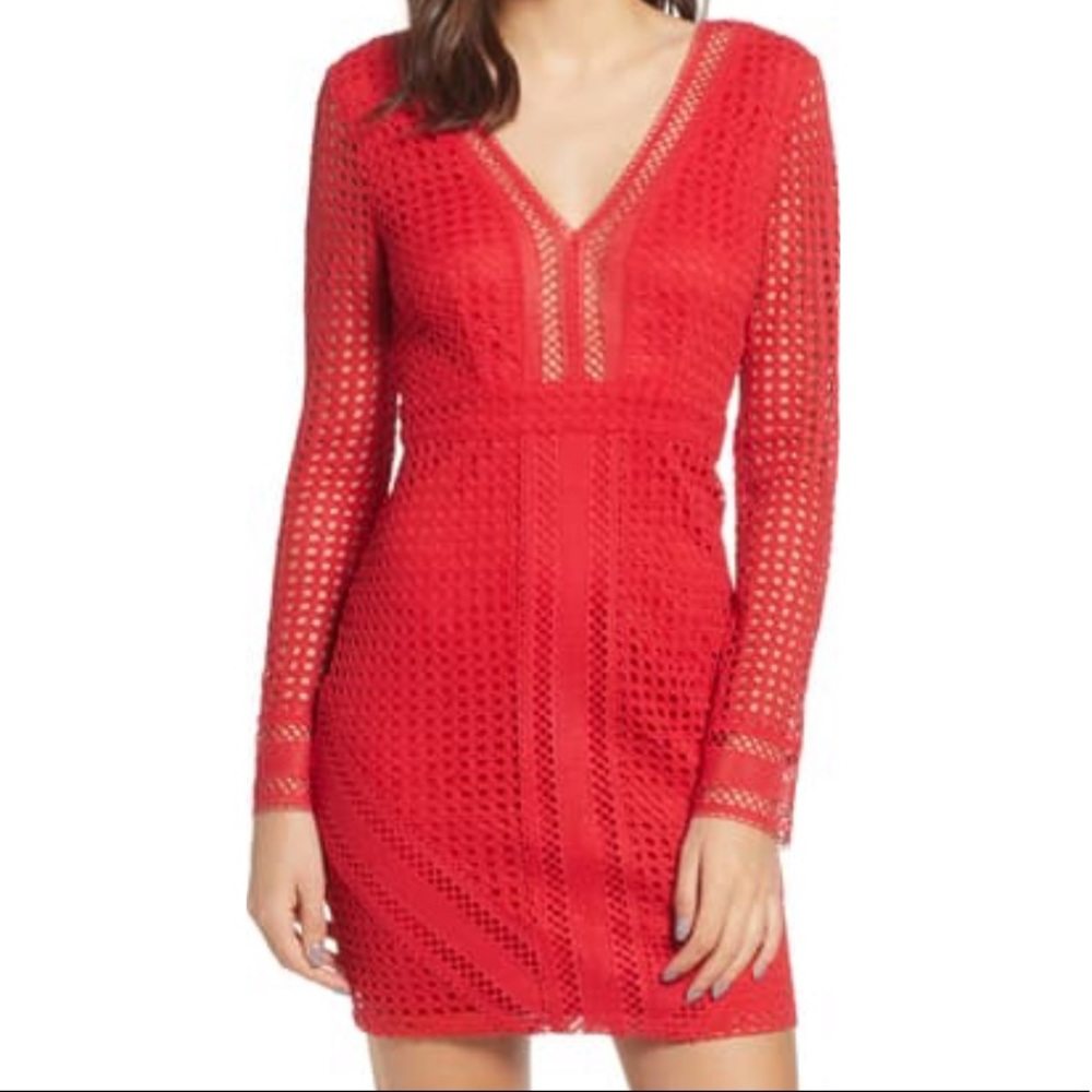 ASTR mesh body con dress